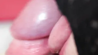 Amazing close up penis licking and sex toy play to make him cum buckets