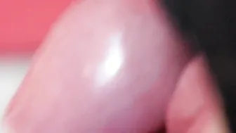 Amazing close up penis licking and sex toy play to make him cum buckets