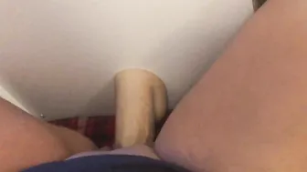 Sexsual freaky mom mounts vibrator and fucks it til she ejaculates