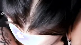 Pov sucking off his cock until he came inside my mouth