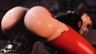 Harley Quinn banged by a huge penis while the joker watches
