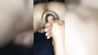 daddy helps mom cum with toy an Vibrater