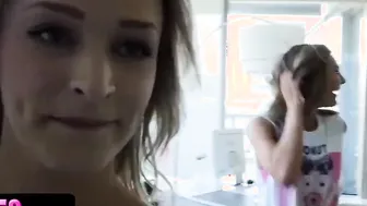 BFFS - Super Blooming Girls Gotten Sexual During A Pajamas Party With Their Besties Turned On Brother
