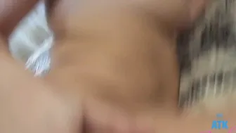 Shy nerdy amateur stokes penis blows it and riding it until she ejaculates (Leana Lovings)