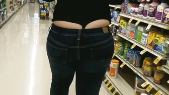Whale Tail Ass Fiance Shopping G-String On Display