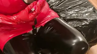 Cum on African LATEX Leggings