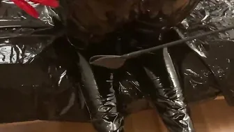 Cum on African LATEX Leggings