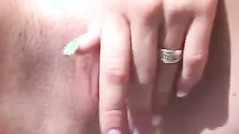 Stud fucks Bombshell bitch into her butt outside