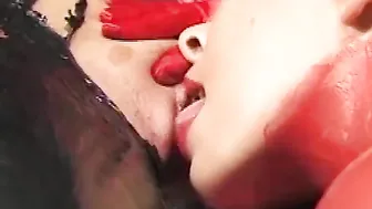 Hottie dyke girls are fucking into the butt with toy
