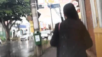 Nice woman in street my cum