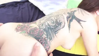 Inked Roxanne Rae Opens Her Asshole to A Gigantic Dick
