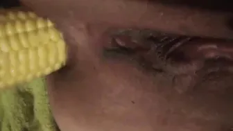 Chubby butt banged with corn