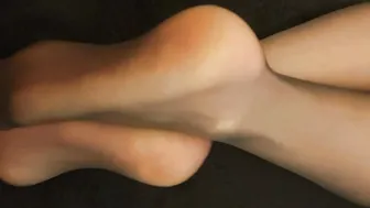 My ex-wife has come home from the gym and has sweaty toes inside stockings and is giving me a turf job