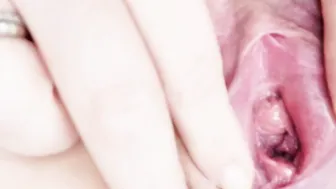 Up close and personal with my twat. Stretching opening and clitoris orgasm