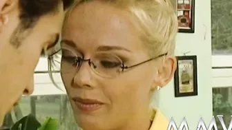 Incredible blondie getting double penetration and facialized inside 3 way