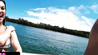 BFFS - Babe Friends Into Small Swimsuits Join Their Friend For A Boat Riding And Penis Sucking Off Competition