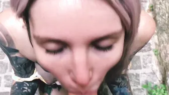 Outside and sloppy point of view ORAL SEX on a Paris street from a amazing blonde - RedFox