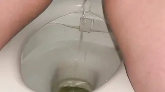 Everyday pissing into the toilet