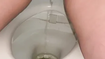 Everyday pissing into the toilet