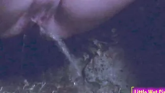 Pee public inside a meadow at night