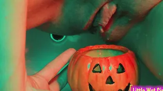 Pee inside the pumpkin on halloween