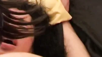 Dark Hair plowed inside an amateur gang bang