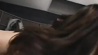 Old woman spreads young cunt with mouth on the bed