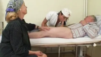 18 Year Old nurse fucks oldie as wifey masturbates