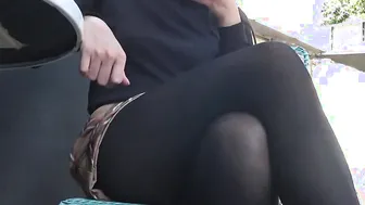 Join me for coffee into skirt and tights