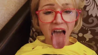 Blonde Deep Throat Huge Dick Double Penetration and Cum on Face pov