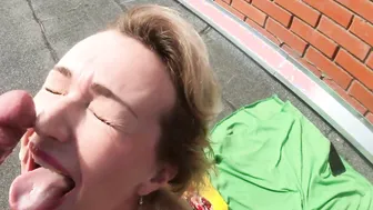 Freaky cougar Anal Sex on Roof - Booty to Mouth and Outside Facial