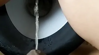 Hubby Watching While hot Wifey Pee