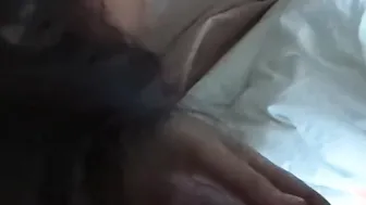 Amateur Hotwife has sex with Bull into marital bed and says Hi to Husband while Bull makes pov clip