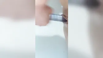 Amateur mom Squirts from new glass toy