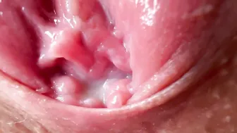 Extremely close-up soak juicy twat