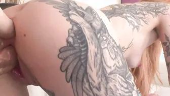 Skinny Inked Penny Archer Getting Booty Banged By A Toy