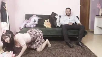 Dad finds out and punishes step daughter not thinking he would