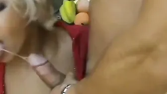 Young juicy blonde with bob hairstyle prefers to make love