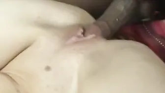 Interracial penis rides with adorable white red head and a gigantic