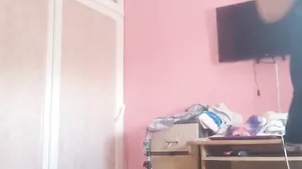 Lusty maid cleaning