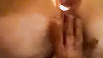 Plug inside my booty while I rub my clitoris