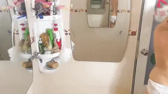 Striptease dancing into shower room. Do you wanna banged a naked Girl into the shower? webcam one-6