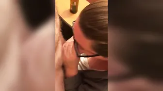 Young Mom sucking off step brothers dick with her big hooters