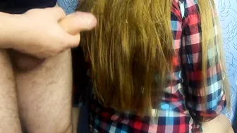 Gf cum sexwife on her hair. hubby takes pictures. Hubby shoots a sex tape.