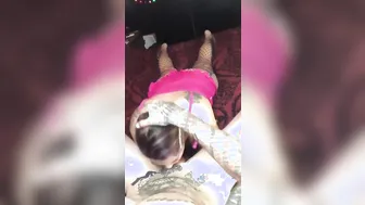 Submissive bimbo swallows big penis