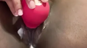 African creamy vagina on Dildo/ ft rose vibrator
