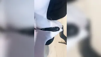 Pose and humiliating my toes sub by giving a devils pedicure on his face