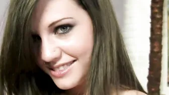 Barely legal Brandi Belle beats off huge cock for a