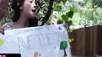 Slutty 18 Girlfriends Save A Tree By Gets Banged