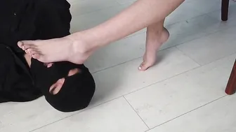 Worshiping The Foot Of A sluts Inside White Bodysuit